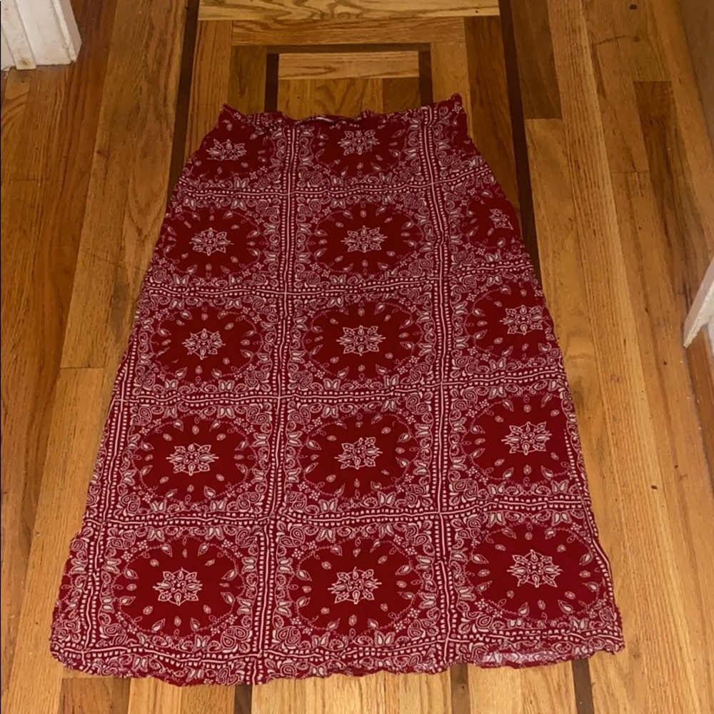 2 for $20 kiss & cry red and white maxi skirt